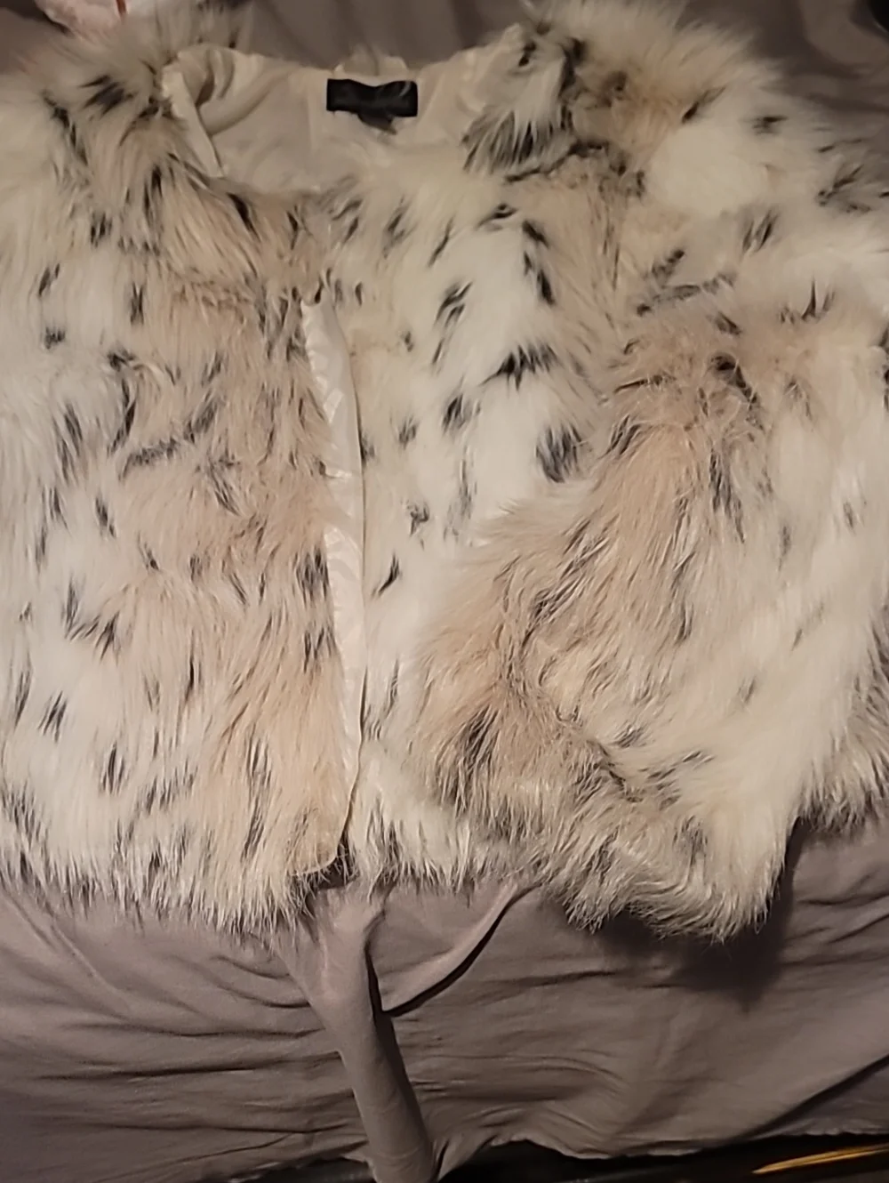 Plush Speckled Teddy Jacket in Cream and Tan